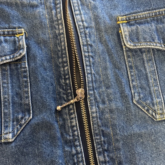 Vintage Cotton Ginny Denim Zip Front Mini Skirt Y2K Street Style - Picture 6 of 10